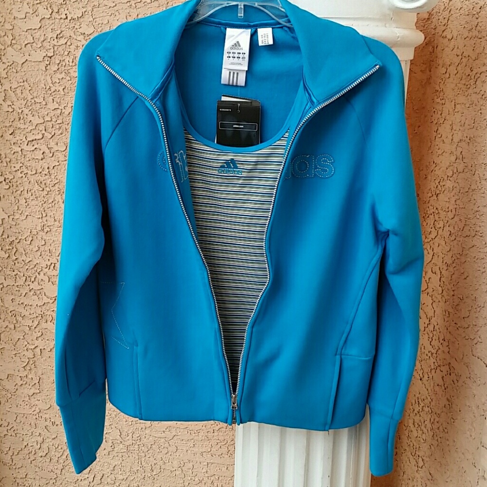Womens Adidas Turquoise Jacket & Tank Top